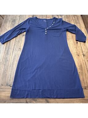 Lilly Pulitzer Palmetto Dress Pima Cotton Henley Tshirt Blue Size Large